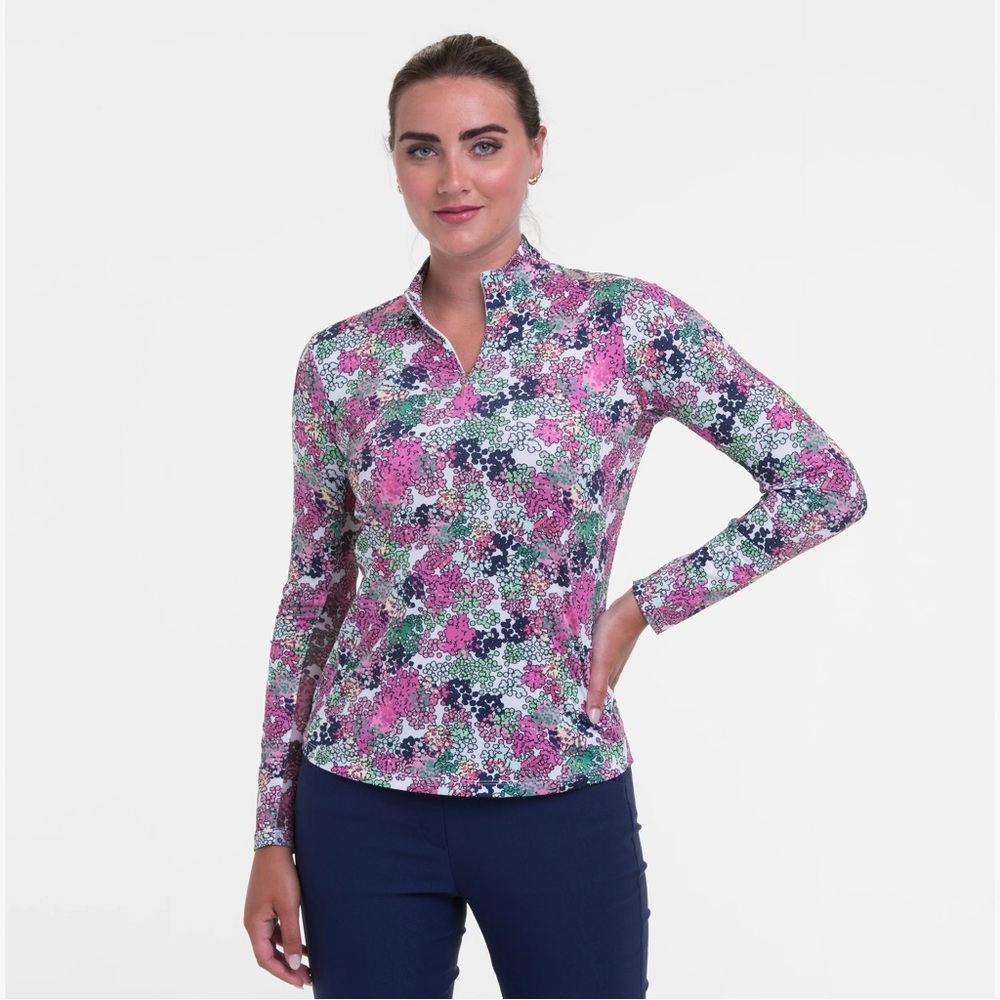 FTP Women's Floral Button Down Shirt - Pink and Blue y.